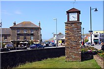 SW7554 : Clock tower in Perranporth by Steve Daniels