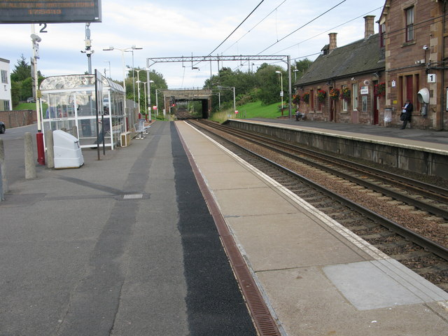Uddingston railway station, looking East