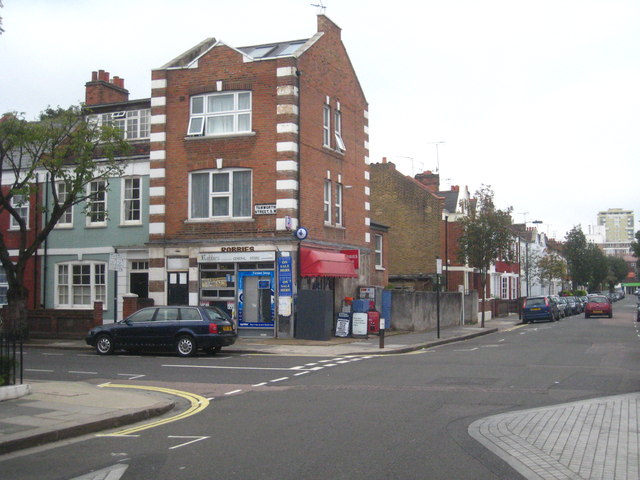 A corner shop at the junction of Bedlescombe Road and Tamworth Street in Fulham