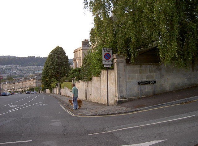 Junction of Bathwick Hill and Cleveland Walk