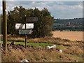 Signpost on Long Lane opposite Myers Lane junction