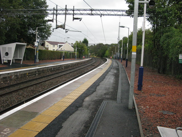 Hillfoot railway station, looking North-East