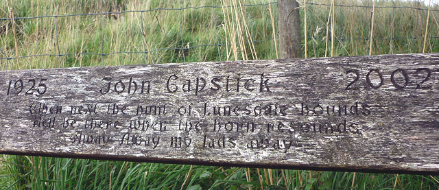John Capstick memorial bench, Rayne Bridge