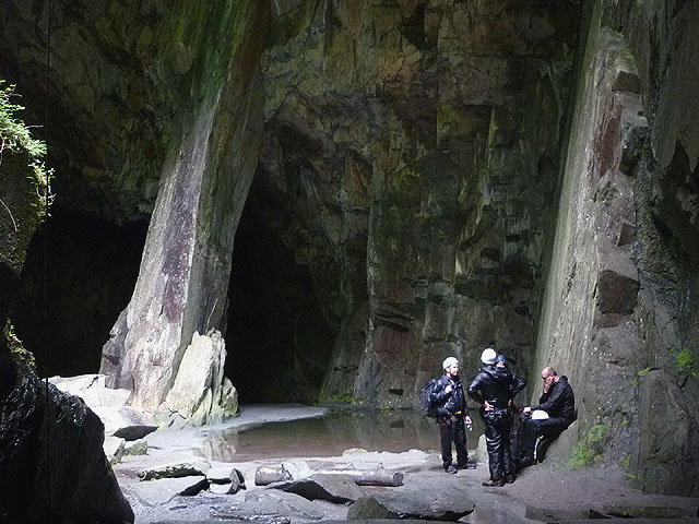 Abseil group in the Cathedral Quarry