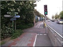 TQ4178 : Green Chain Walk and Thames Path on Woolwich Road by David Anstiss