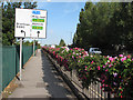 Flower baskets on Bobbers Mill Bridge