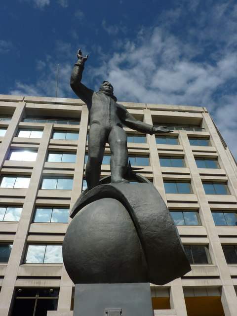 Statue of Yuri Gagarin outside the headquarters of the British Council