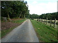 Private road and footpath alongside Birchill Copse