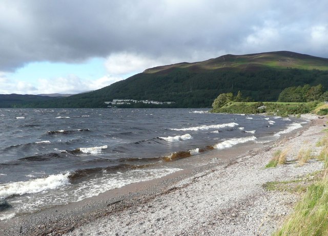Waves breaking on Loch Rannoch beach