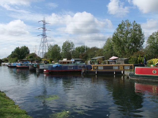 Canal Boats near Tottenham Marshes on Lee Navigation