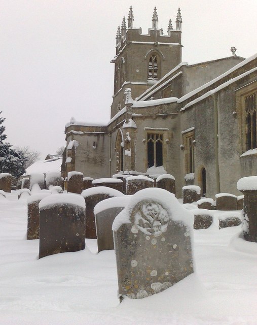 St Andrew's church under snow