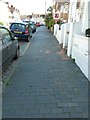 A rare black brick pavement on Mayo Road, Brighton