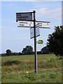 TM4151 : Roadsign at the Five Ways Crossroads by Geographer