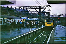 SJ8989 : Changing locomotives at Stockport, 1973 by Robin Webster