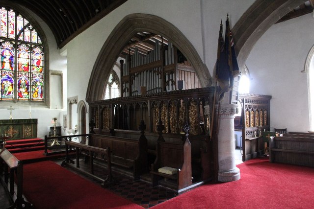 Rood screen by the organ