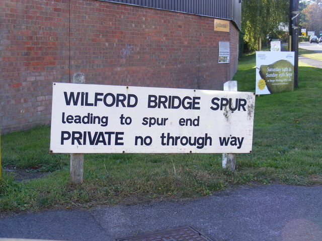 Widford Bridge Spur sign