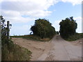 Footpath to Boyton Dock & entrance to Banter Barn Farm