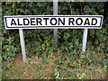 TM3544 : Alderton Road sign by Geographer