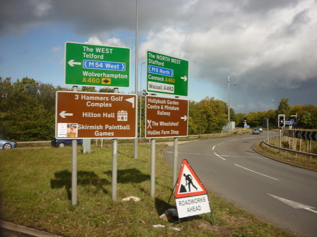 Road signs at junction 11 M6 with the... © Ian S :: Geograph Britain ...