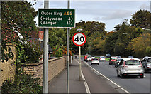 J3874 : Road signs, Belfast by Albert Bridge