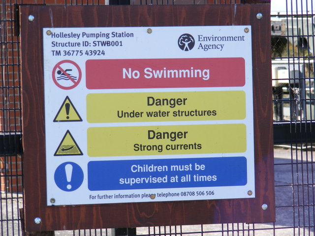 Sign on Hollesley Pumping Station