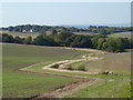 Fields and the course of a small stream