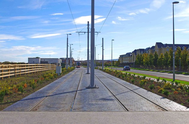 End of the LUAS Red Line extension to Saggart, Fortunestown Lane, Saggart, Dublin