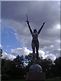 TQ2489 : Statue of La Deliverance, Henlys Corner by David Howard