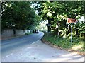 The A368 passing the junction with the lane to Folly Farm