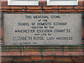 Elizabeth Gaskell Building (memorial stone)