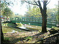 Footbridge across Festival Park lake, Ebbw Vale