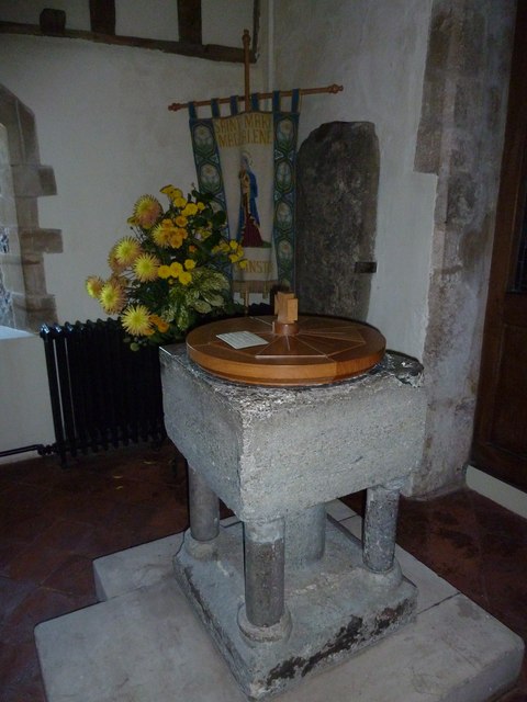 St Mary Magdalene, Lyminster: font by Basher Eyre