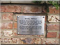 Plaque at  Riccall  Pinfold