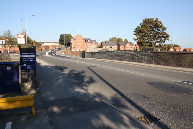 Bridge at Wombwell Station taking Hough Lane over railway