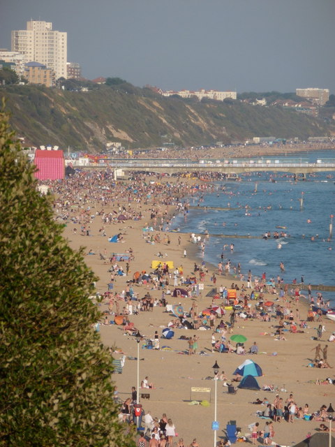 Bournemouth: the beach during an October... © Chris Downer :: Geograph ...