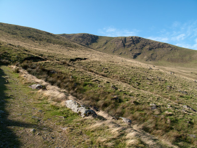 Track crossing slope north of Bowscale Tarn
