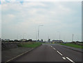SH4971 : A5 approaching A5152 roundabout westbound by John Firth