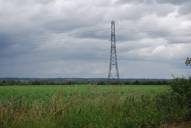 Pylon in an arable field