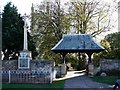 War Memorial, lytch-gate and St Edmund