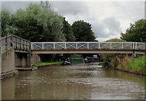SJ6475 : Canal footbridge at Anderton, Cheshire by Roger  D Kidd