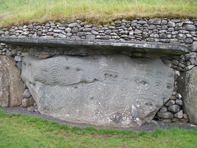 Carved stone in the rear outer wall of the Newgrange Tomb