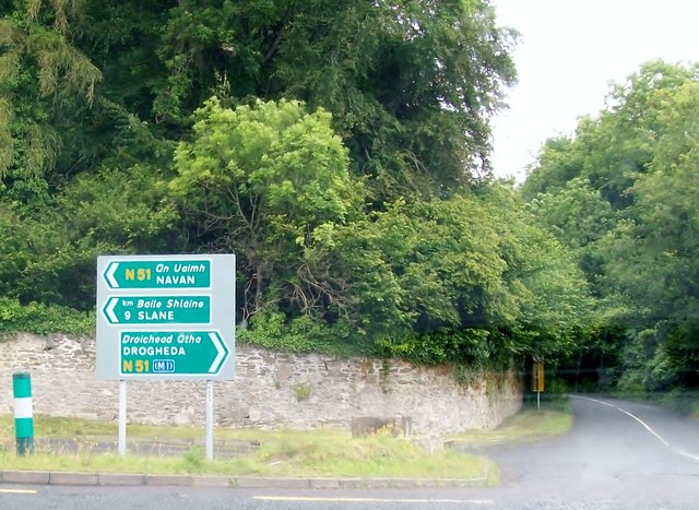 View across the N51 to The Glen Road