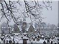 Brooklands cemetery in the snow