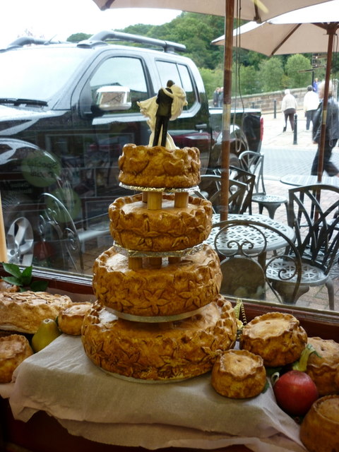 A pork pie wedding cake at Eley's of Ironbridge
