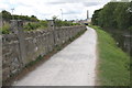 Gateposts beside Leeds & Liverpool Canal towpath