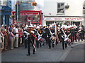 The Band of the Royal Marines leading the parade