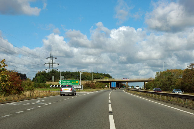 A1 - approaching A52 junction © Robin Webster :: Geograph Britain and ...