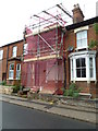 Scaffolding on a house in Wing Road