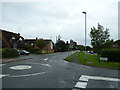 Mini-roundabout at the junction of Cedars Way and Mentmore Road