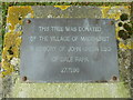 Plaque at the entrance to Madehurst Cricket Club